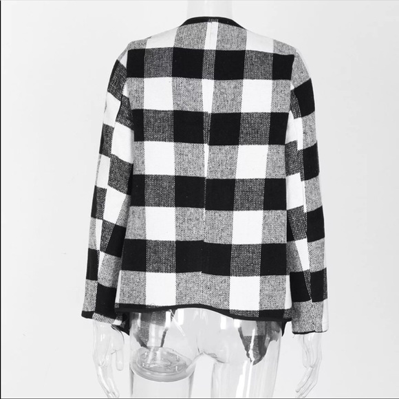 REDUCED! Plaid Cascade Open Waterfall Cardigan - Picture 5 of 8